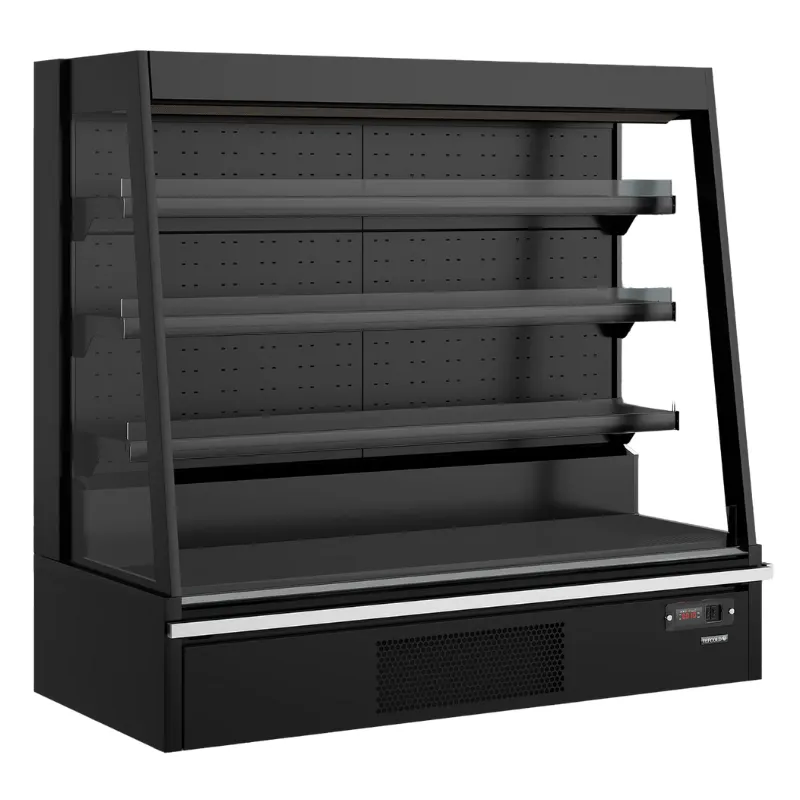 Lage Koelvitrine Supermarkt Open - Zwart - 360 L