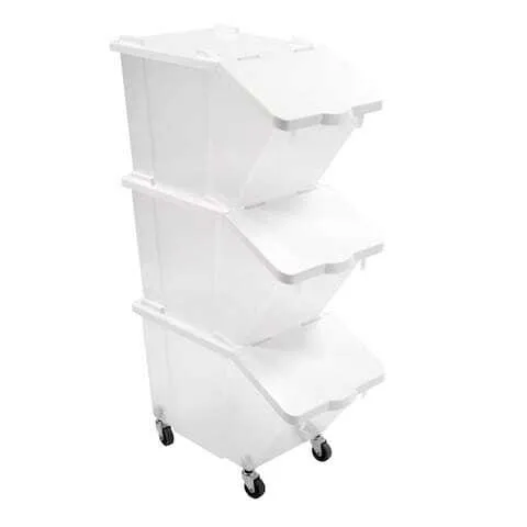 Set van 3 Ingrediëntenbakken 30L + Deksel + 4 Wielen