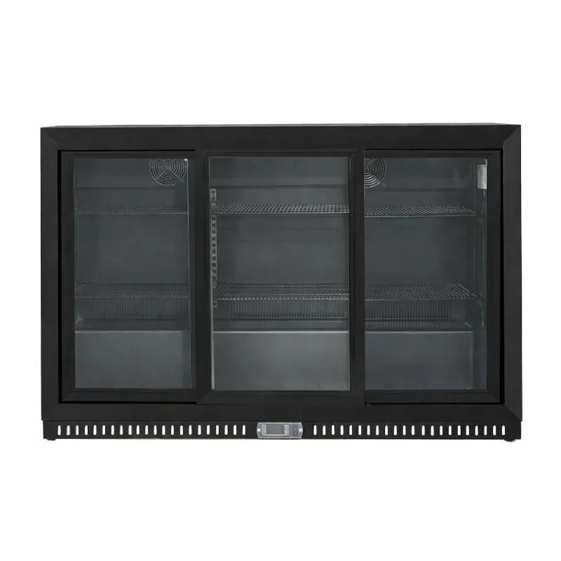 Achterbar Koelkast Skinplate - 3 Schuifdeuren van Glas - 328 L - Gereviseerd