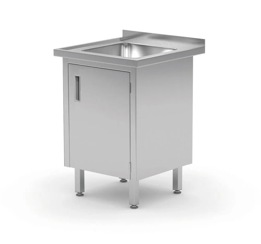 Gootsteentafel met Gelaste Kast - L 600 x D 600 mm