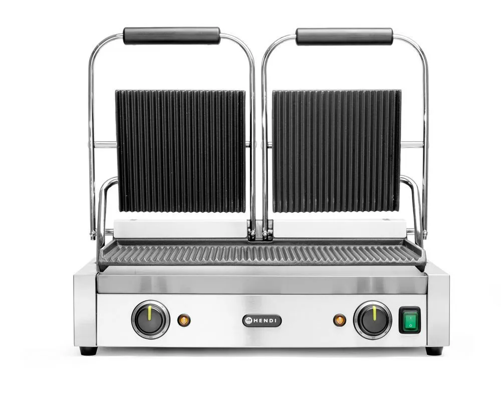 Contactgrill - Dubbel Model - Geribbelde Platen - Gereviseerd