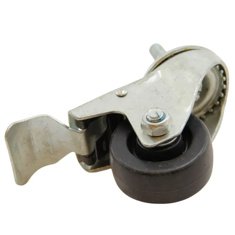 60 mm zwenkwiel met rem gemonteerd op pen