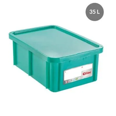 HACCP Rechthoekige Bak met Deksel - 35 L - Groen
