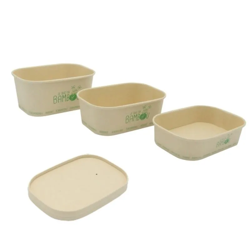 Deksel van bamboecellulose voor bamboe bakje - Set van 50