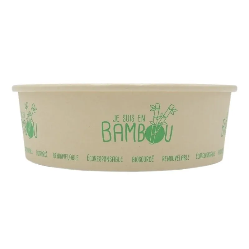 Schaal van bamboe voor salade - 750 ml - Set van 50