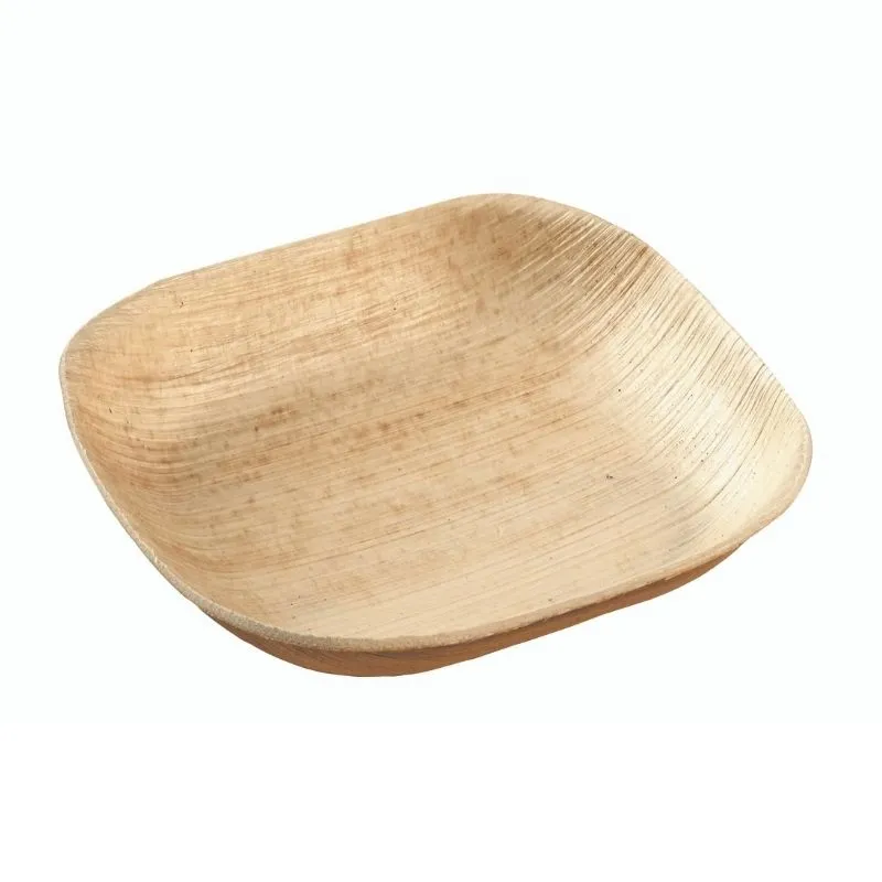 Vierkant bord van palmblad - 100 x 100 mm - Set van 25