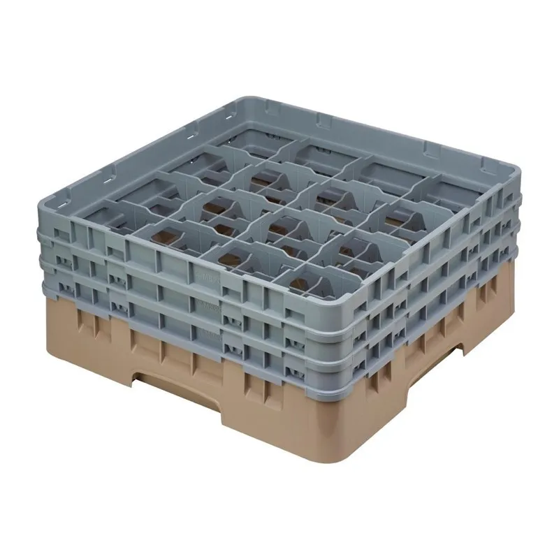 Glazenrek met 16 compartimenten Camrack Beige - Maximale hoogte 215 mm