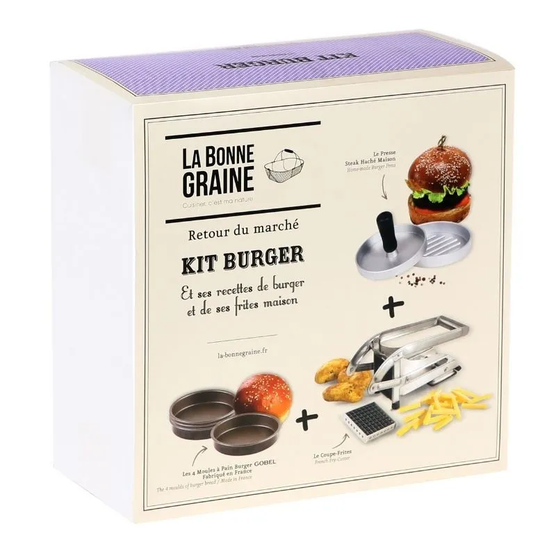 Kit Burger met Hamburgerpers, Burgerbroodvormen en Frietsnijder