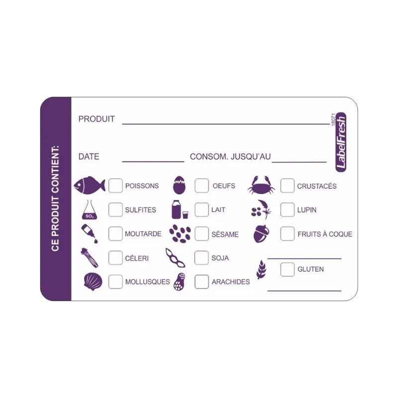 Etiket voor meerdere allergenen LabelFresh Allergenen - 70 x 45 mm - Pak van 500