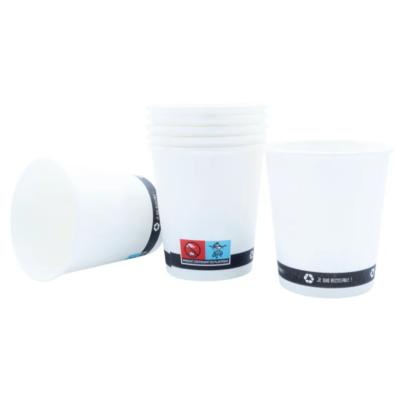 Witte kartonnen bekers - 18 cl - Set van 1000