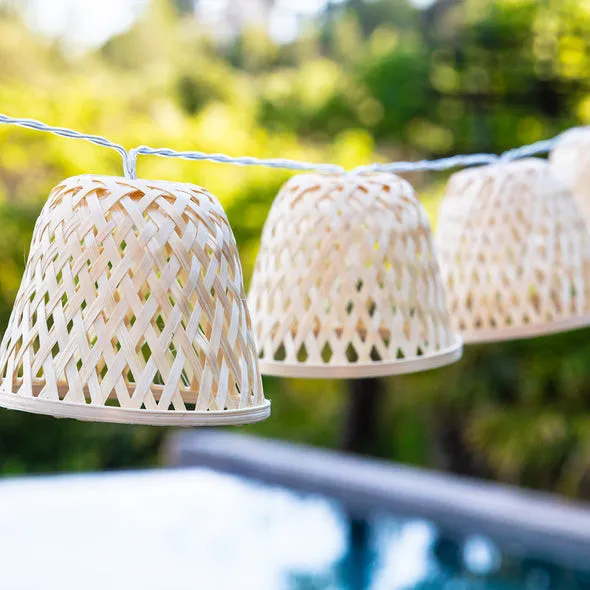 Zonne-lichtslinger en LED-aansluiting Bamboe 3,8 m - Chill Hybrid