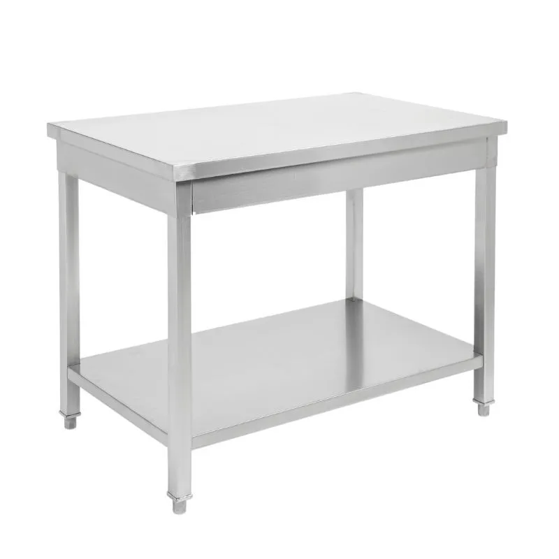 RVS Tafel met Plank - D 700 mm - B 600 mm