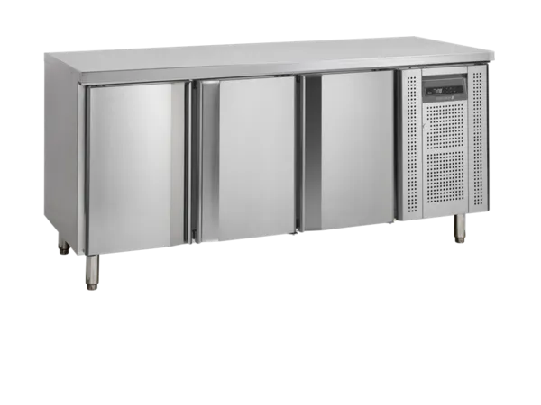 Negatieve gekoelde tafel in roestvrij staal - 3 deuren - GN 1/1