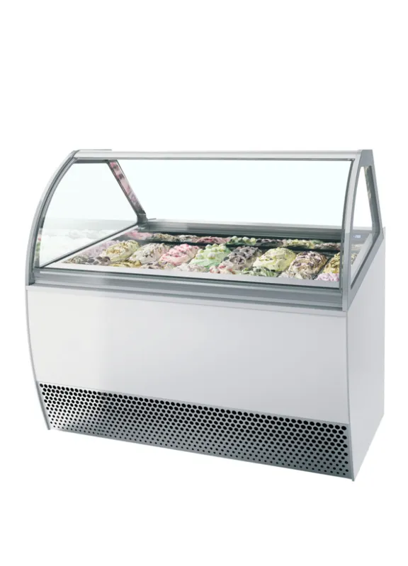 Geventileerde Ijsvitrine met Gebogen Voorkant - 16 x 5 L