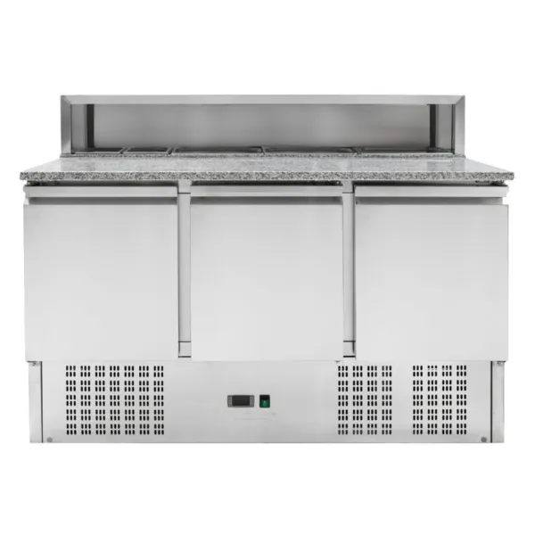 Gekoelde Pizzameubel - 3 Deuren - 8 GN 1/6 Bakken