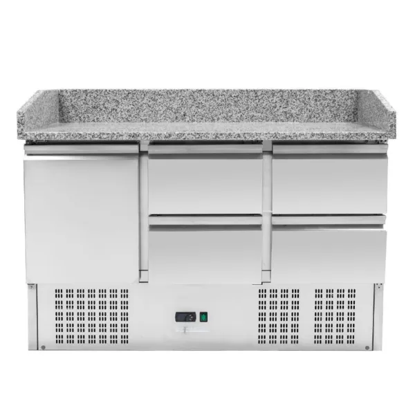 Compacte Gekoelde Pizzameubel 600x400 - 1 Deur en 4 Laden