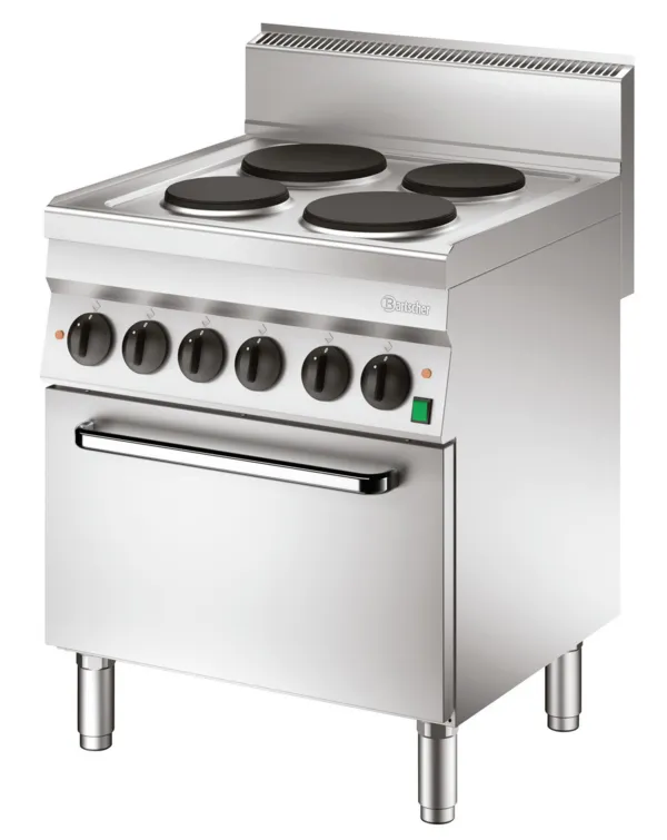 Vierpitsfornuis met elektrische oven GN1/1 Serie 650