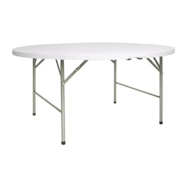 Opklapbare ronde tafel in het midden wit - Ø 1530 mm