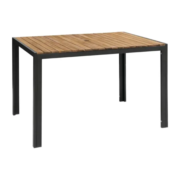 Rechthoekige tafel van staal en acacia - 120 cm