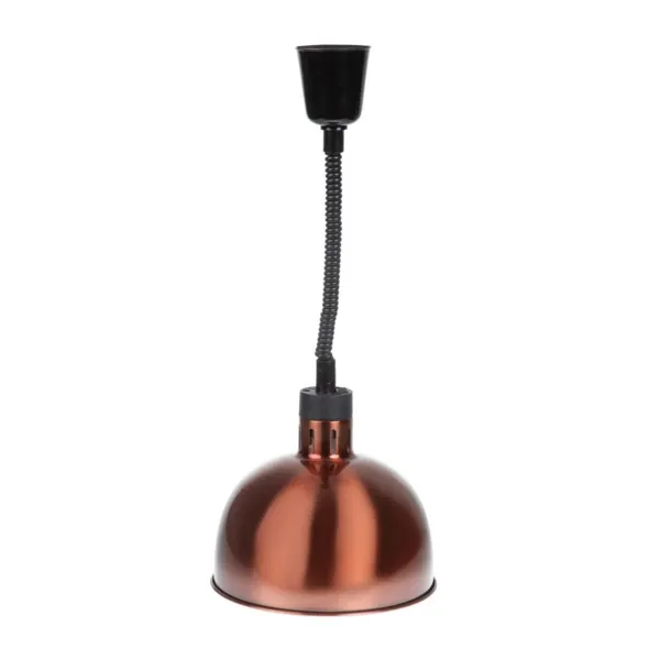 Verwarmingslamp met inklapbare koepel van staal - koper