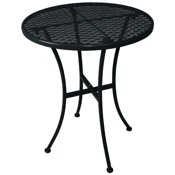 Ronde Bistrotafel van Geperforeerd Staal - Zwart - 600 mm