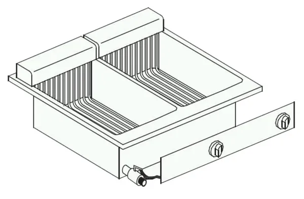 Inbouw Elektrische Friteuse Drop-In - 2 x 10 L