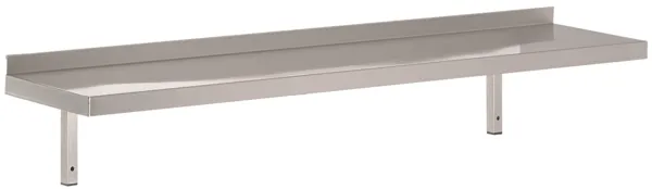 Roestvrijstalen Wandplank met Steun - L 1600 x D 400 mm