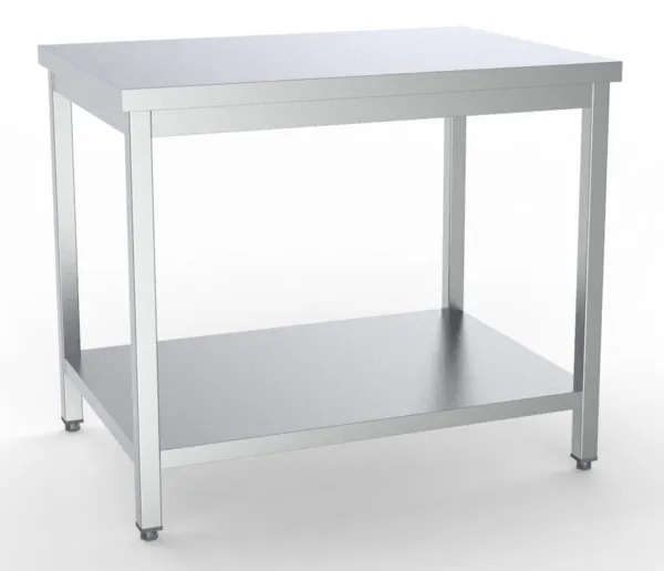 RVS Tafel met Plank - L 1200 x D 700 mm