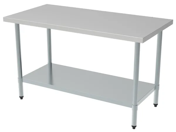 RVS Tafel met Plank - L 2000 x D 700 mm
