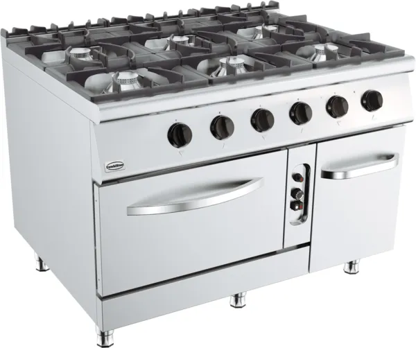 Gaskookplaat - Basis 900 - 6 Branders en Gasoven