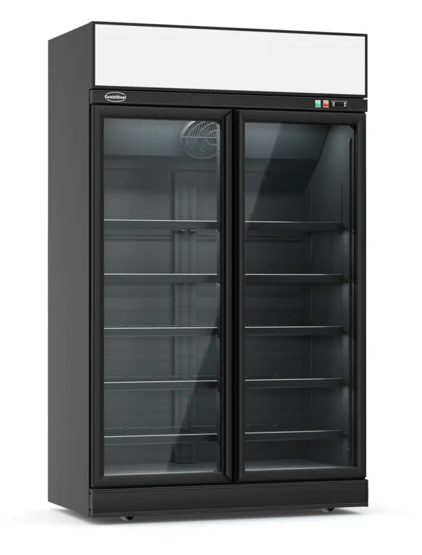 Zwart vriezer met 2 glazen deuren - 960 L