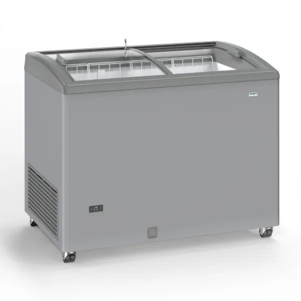 Diepvriezer RVS-look met Glazen Schuifdeuren - 300 L