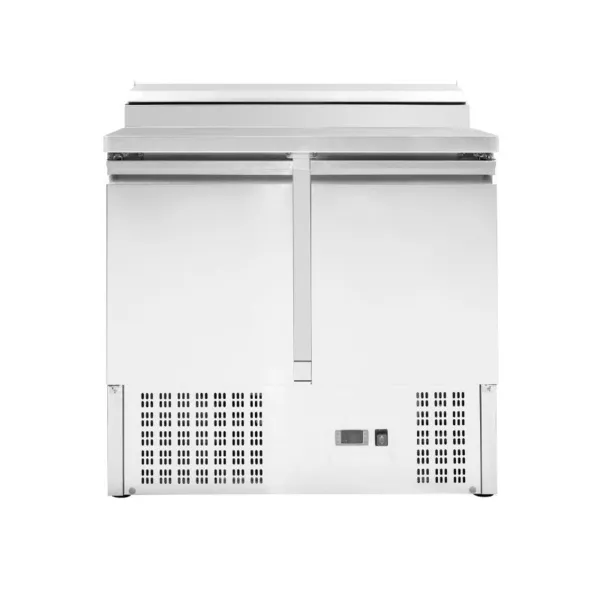Saladette Koelkast 240 L 2 Deuren Open Dak Inox, 5 GN 1/6 Bakken, Statische Koeling 0/+10 °C