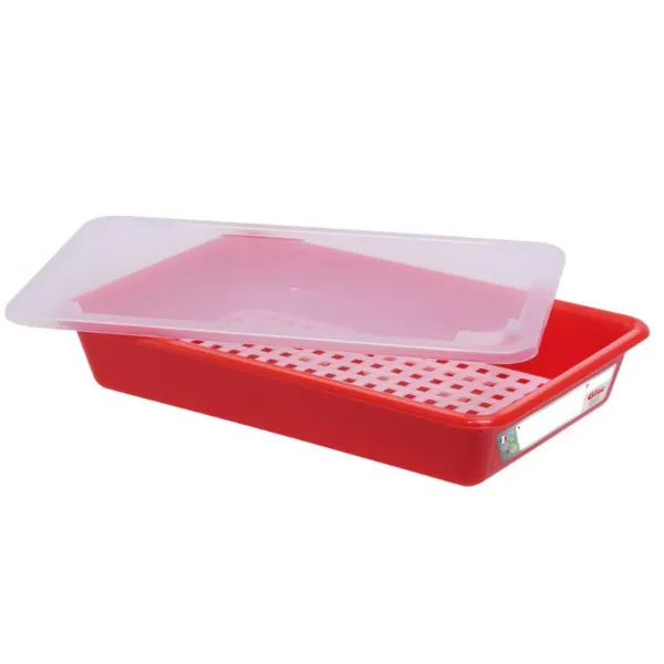 HACCP Platte Bak met Deksel en Rooster - 5 L - Rood