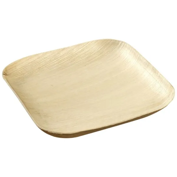 Vierkant bord van palmblad - 150 x 150 mm - Set van 25