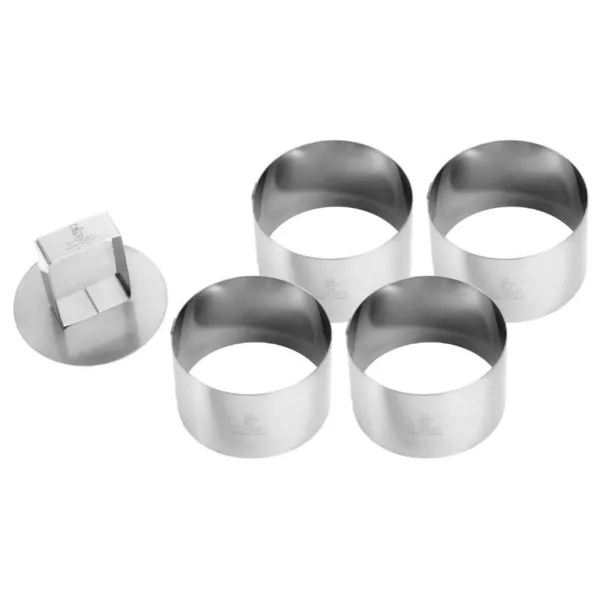 RVS cirkel met duwer - Ø 70 mm - Set van 4