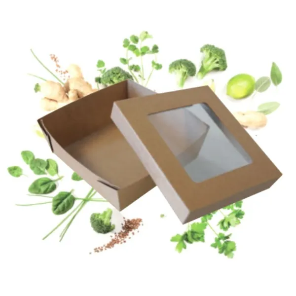 Maaltijdbox met venster 120 x 120 - Milieuvriendelijk - Set van 25